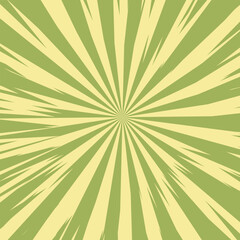 Pop art radial colorful comics book magazine cover. Striped orange digital background. Cartoon funny retro pattern strip mock up. Vector halftone illustration. Sunburst, starburst shape.