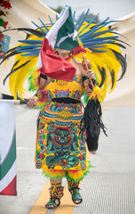 Parade participant holding a flag
