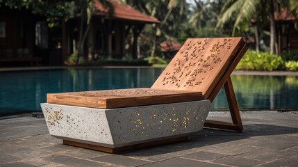 chaise lounge chair near a pool