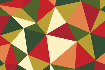 Polygonal rainbow mosaic background. Abstract low poly vector illustration. Triangular pattern in halftone style. Template geometric business design with triangle for poster, banner, card, flyer.