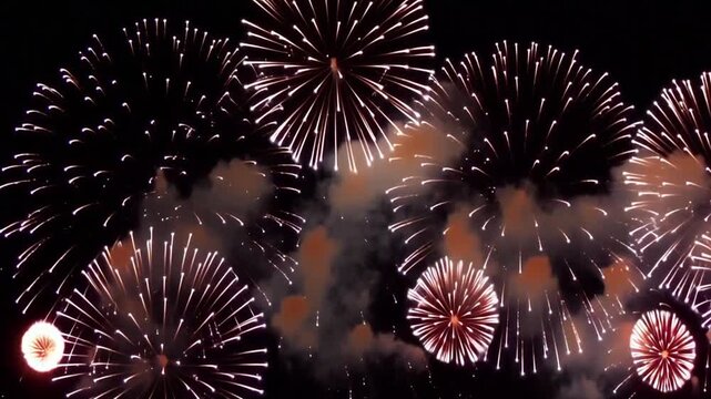Spectacular Fireworks Display A Captivating Video of Explosions in the Night Sky