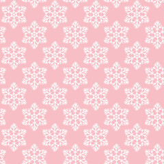 Winter seamless pattern with white snowflakes on color background. Vector illustration for fabric, textile wallpaper, posters, gift wrapping paper. Christmas vector illustration. Falling snow.
