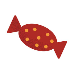 Colorful wrapped candy with festive twist. Sweet treat for Christmas design.Chocolate candy, decorative confectionery