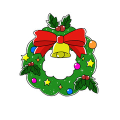 クリスマスリースのイラスト