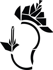 Title: Minimalist Black & White Abstract Geometric Shape – Modern Symmetrical Design