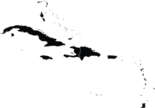 Caribbean Countries Silhouette Vector