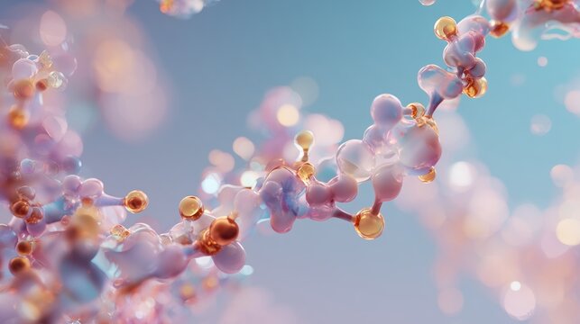 elegant 3d nad molecule with vibrant bonds and soft pastel scientific glow - Powered by Adobe