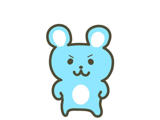 Cute Light Blue Mouse Character Illustration | Kawaii Simple Animal