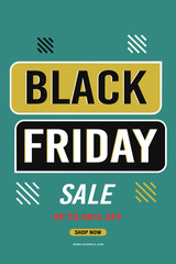 Black Friday sale background up to 50% off fifty percent off, shop now. Modern design. Background for posters, banners. Vector illustration.