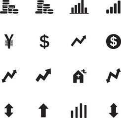 Doodle style growing financial graph showing increasing business profit income

