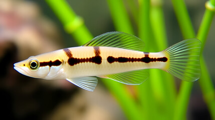 Female Two stripe lyretail Killifish (Aphyosemion bivittatum Funge)