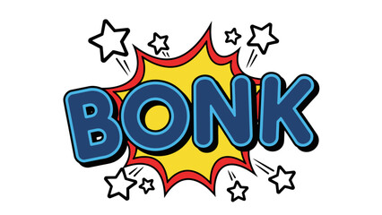 Comic Book Style BONK Sound Effect with Star Accents.