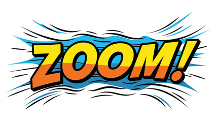 Comic book style word art with the word ZOOM in bold letters.