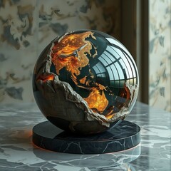 glass globe on a table