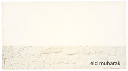 Eid Mubarak greeting card with subtle texture and elegant typography.