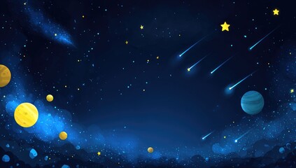 Deep space, vibrant nebulae, and celestial bodies