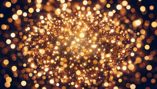 golden glitter vintage lights background. gold and black. de-focused