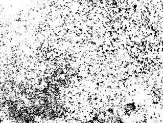 Grunge background black and white. Texture of chips, cracks, scratches, scuffs, dust, dirt .Vector pattern of cracks, chips, scuffs. Abstract vintage surface isolated on white background.EPS10.
