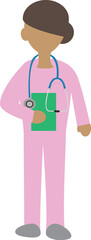 A vector art of a female nurse. 