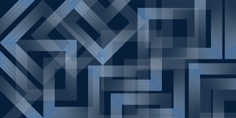 Blue geometric abstract background overlapping layers on bright space with line effect decoration. Circle style concept modern graphic design element for banner, flyer, card. Eps10