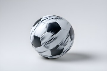 Naklejka premium Official Size Soccer Ball with Black and White Pattern on White Sports Equipment Standard