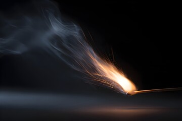 Match Striking and Bursting Into Flame Slow Motion Capture Ignition Fire Photography Moment