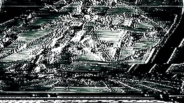 Glitched Analog VHS Videotape Retro Static Seamless 4K Video Background Looping Effect Overlay