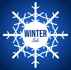 Winter sale banner with a snowflake and the inscription "Winter Sale"