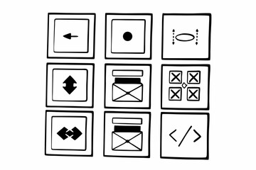 A Set of Hand Drawn Icons for Basic Coding Structures