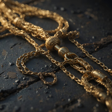 Line of gold chain