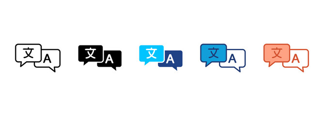 Language Selection Icon Set Multiple Style Collection 