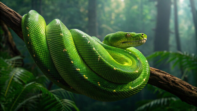 green tree python - Powered by Adobe