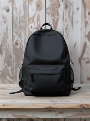 Black Leather Backpack for Everyday Use.
