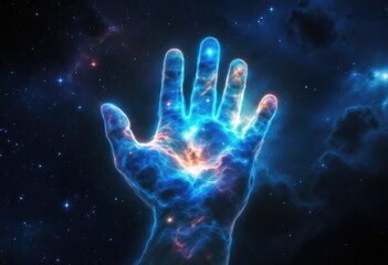 Cosmic Hand Nebula Energy Power.