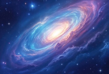Cosmic Nebula Swirl Galaxy.