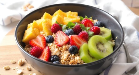 Delicious Fruit and Granola Bowl.