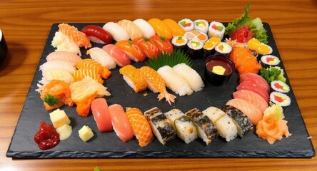 Delicious Sushi Platter Presentation.