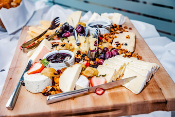Cheese plate with fruit