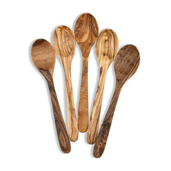Wooden spoon for food. Kitchen utensils made of wood.
