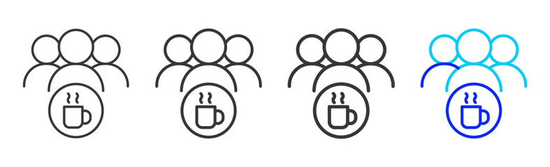 Mindful Gathering icon set collection in creative outline style for states of mind featuring multiple thickness variations suitable for wellness meditation relaxation visual ai