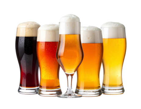 Strawberry isolated on white background clipping path full depth of field - Firefly_Craft Beer Glasses On Transparent Background 