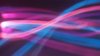 Dynamic, swirling light trails create an abstract, energetic background. Vibrant electric blue and vivid pink neon streaks flow and merge against a dark, ethereal backdrop, generating a modern, futuri - Powered by Adobe