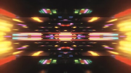 Abstract Digital Glitch Tunnel Animation Loop Vibrant Lights - Powered by Adobe