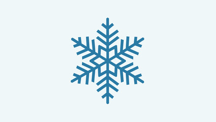 Fototapeta premium Blue snowflake icon on a white background.