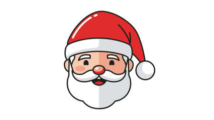 A simple, stylized illustration of Santa Claus's face with his iconic red hat and white beard.