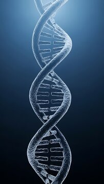 Detailed 3D Render of a DNA Double Helix Structure.