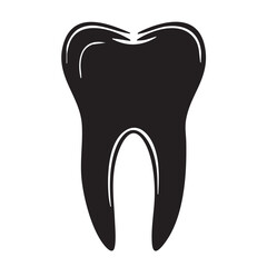 Tooth Dentist Medical Silhouette on White Background Vector Fully Editable Smart Object Text Effect