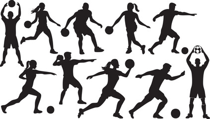Football Athlete Sport Silhouettes on White Background Vector Fully Editable Smart Object Text Effect