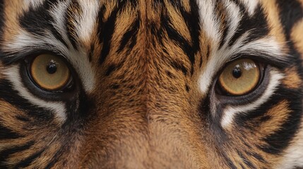 Close-up view of intense tiger eyes showing powerful expression, wild animal strength, natural detail, predator focus, strong wildlife emotion highlighting the beauty energy of the majestic big cat