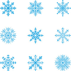 set of vector snowflakes